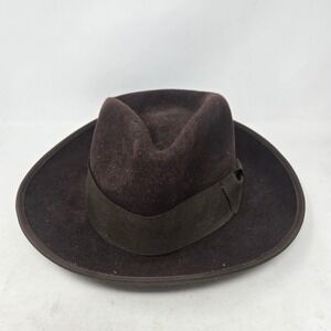 Indiana Jones Mens Brown 100% Wool Felt Fedora Hat Lucasfilm 2008 Official L/XL